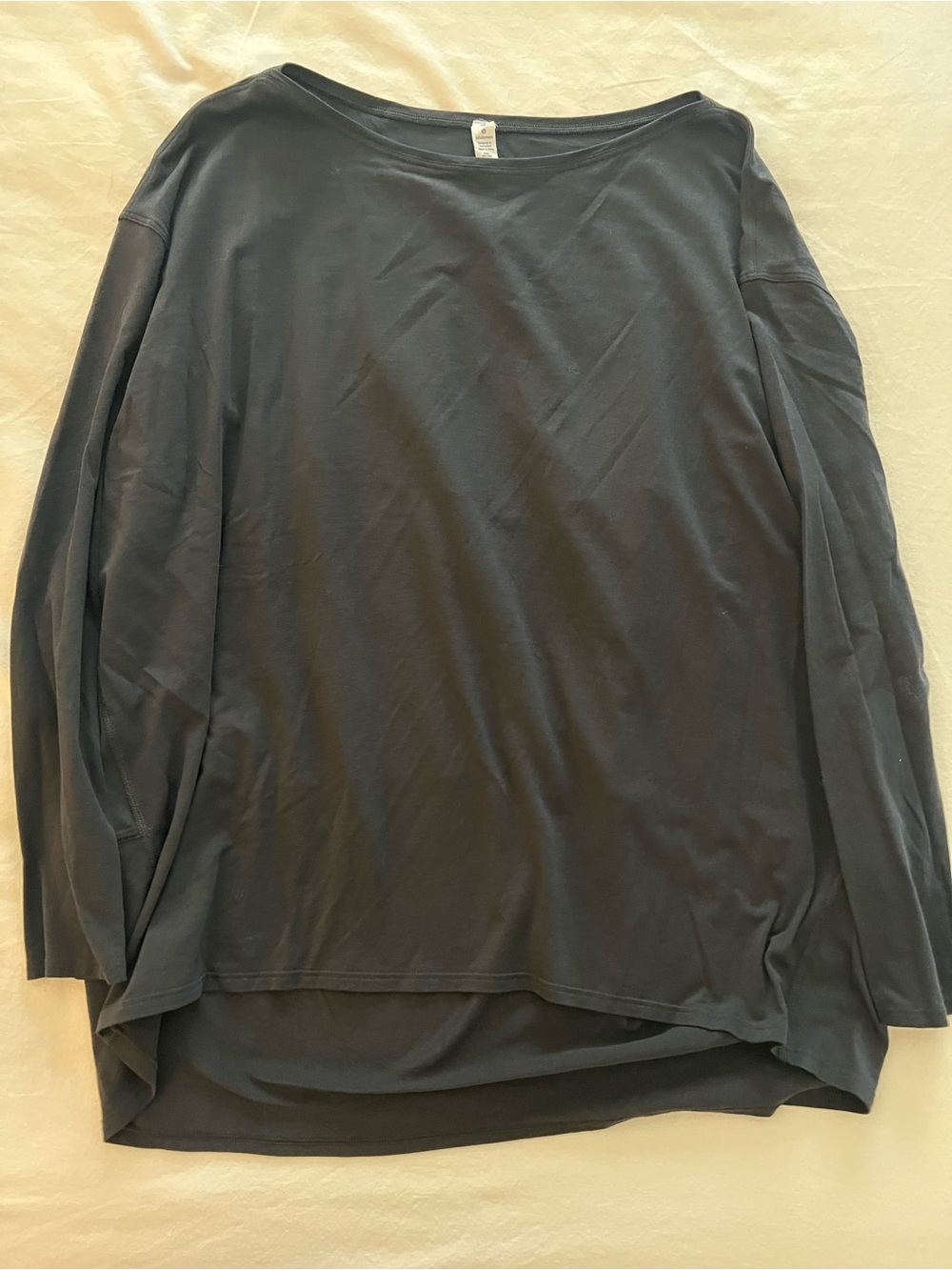 lululemon athletica Black Boatneck Long Sleeve Top